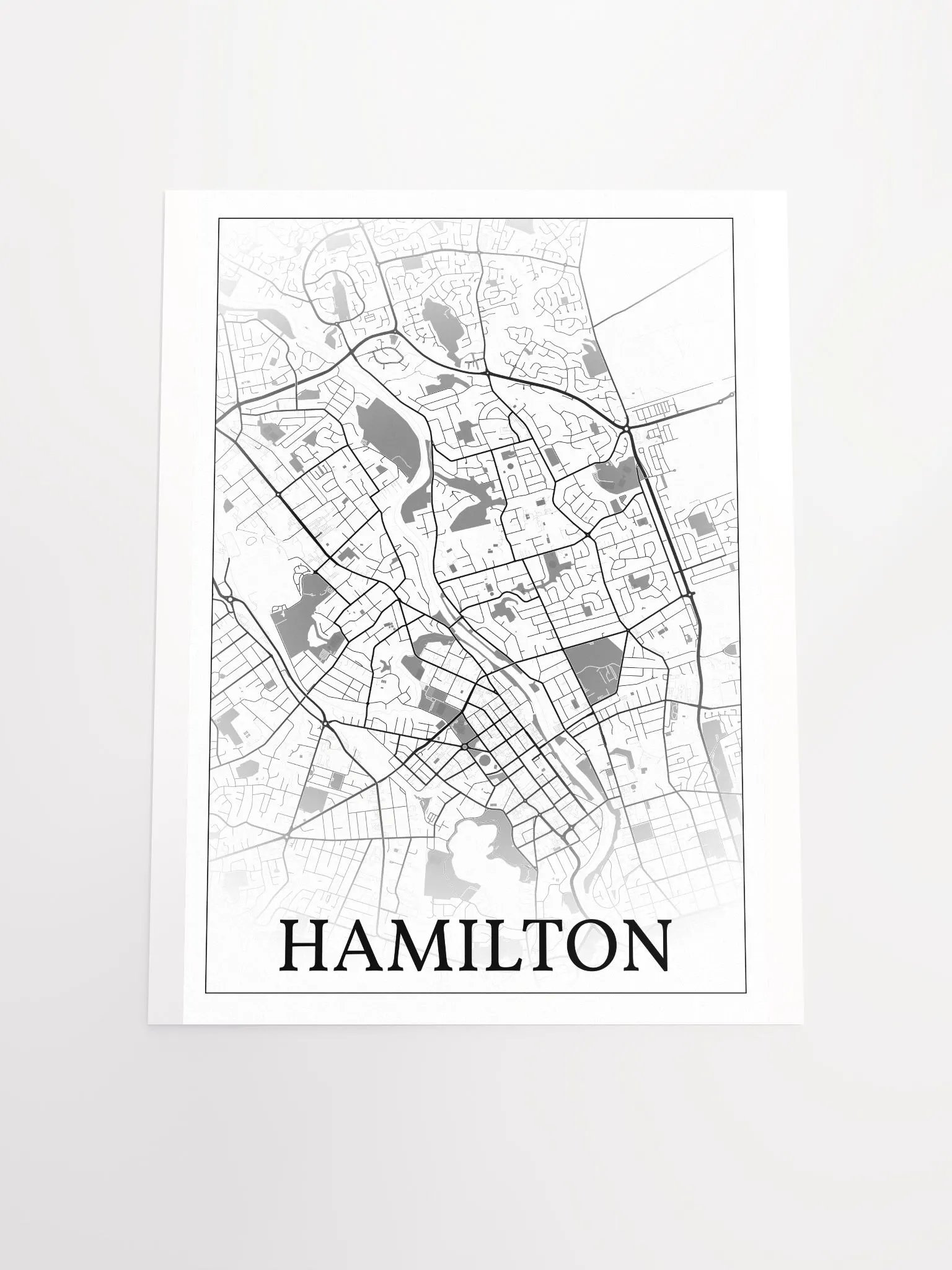 Hamilton, New Zealand, city map print product image (18)