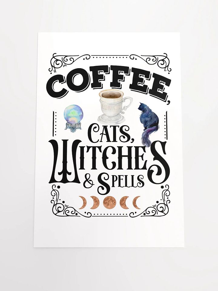 Coffee, Cats, Witches, and Spells POSTER - Witchy, Kitchen Witch, Magic Kitchen Gift product image (1)