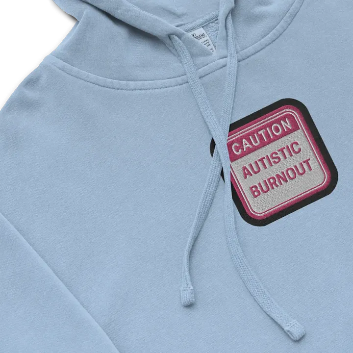 CAUTION: ASD BURNOUT embroidered pigment hoodie (pink bubble design) product image (1)