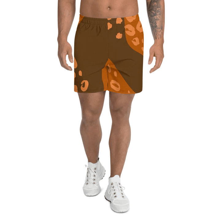 Flowing Orange Leopard Athletic Shorts product image (1)