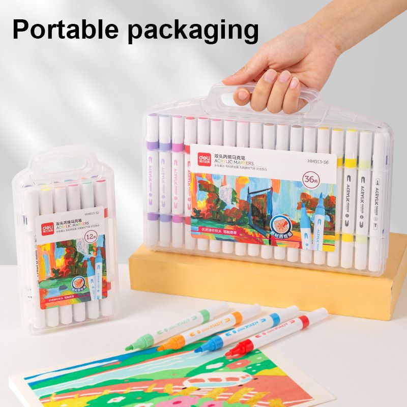 Deli Dual Tip Acrylic Paint Marker Pens product image (17)