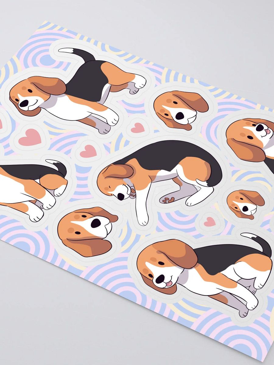 Playful Beagle Dog Kiss-Cut Sticker Sheet product image (3)