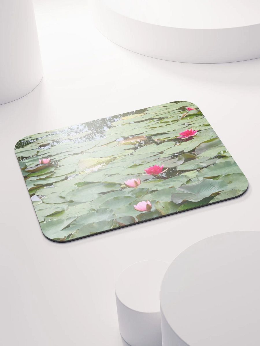 Pink Water Lilies in a Pond Tranquility Mouse Pad product image (5)
