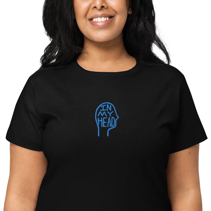 In My Head (aqua) embroidered waist length t-shirt product image (2)