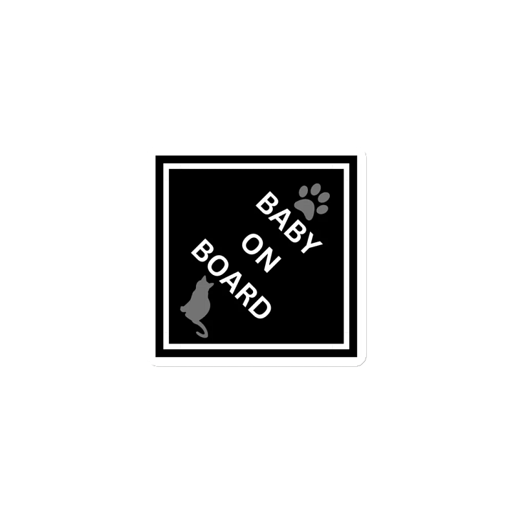 Cat Baby on Board Magnet - Gray on Black product image (1)
