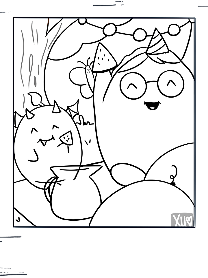 Watermelon Picnic Snap #4 Coloring Page product image (1)