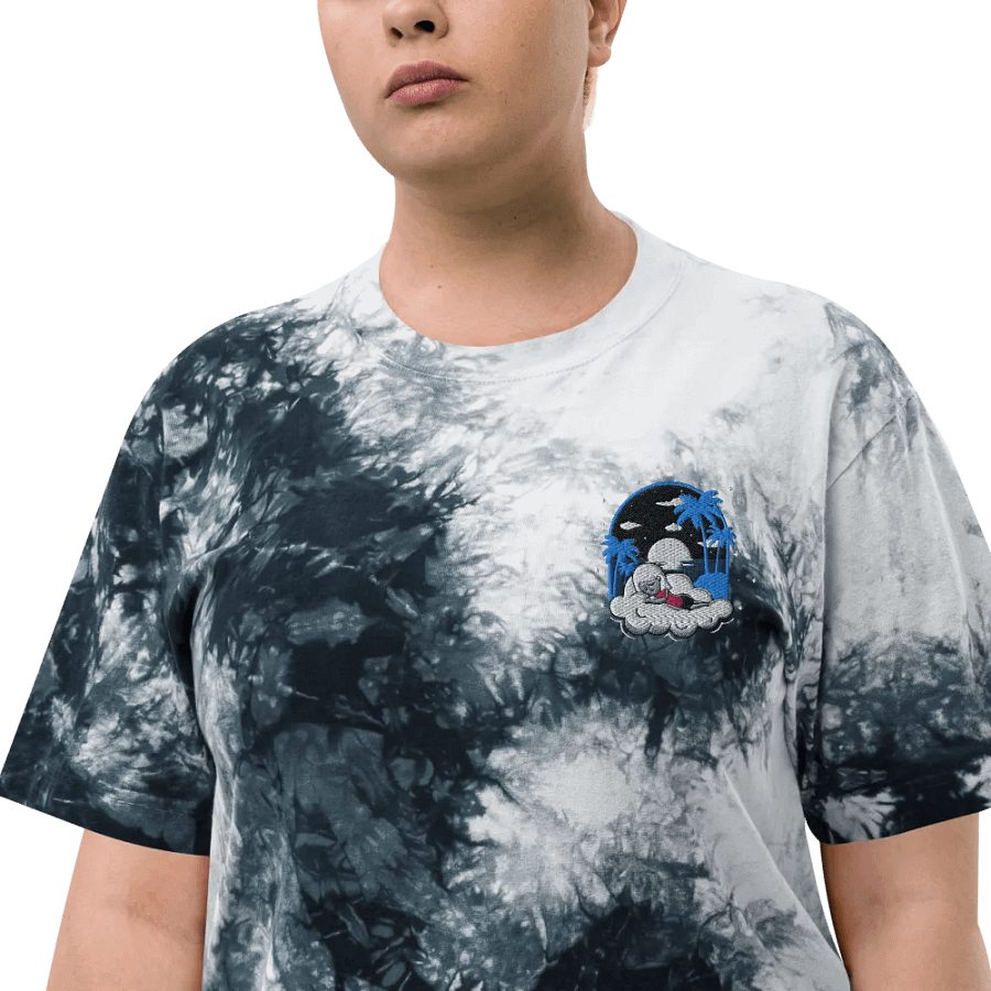 Cloudy Night Tie Dyed Oversized T-Shirt Embroidered product image (3)