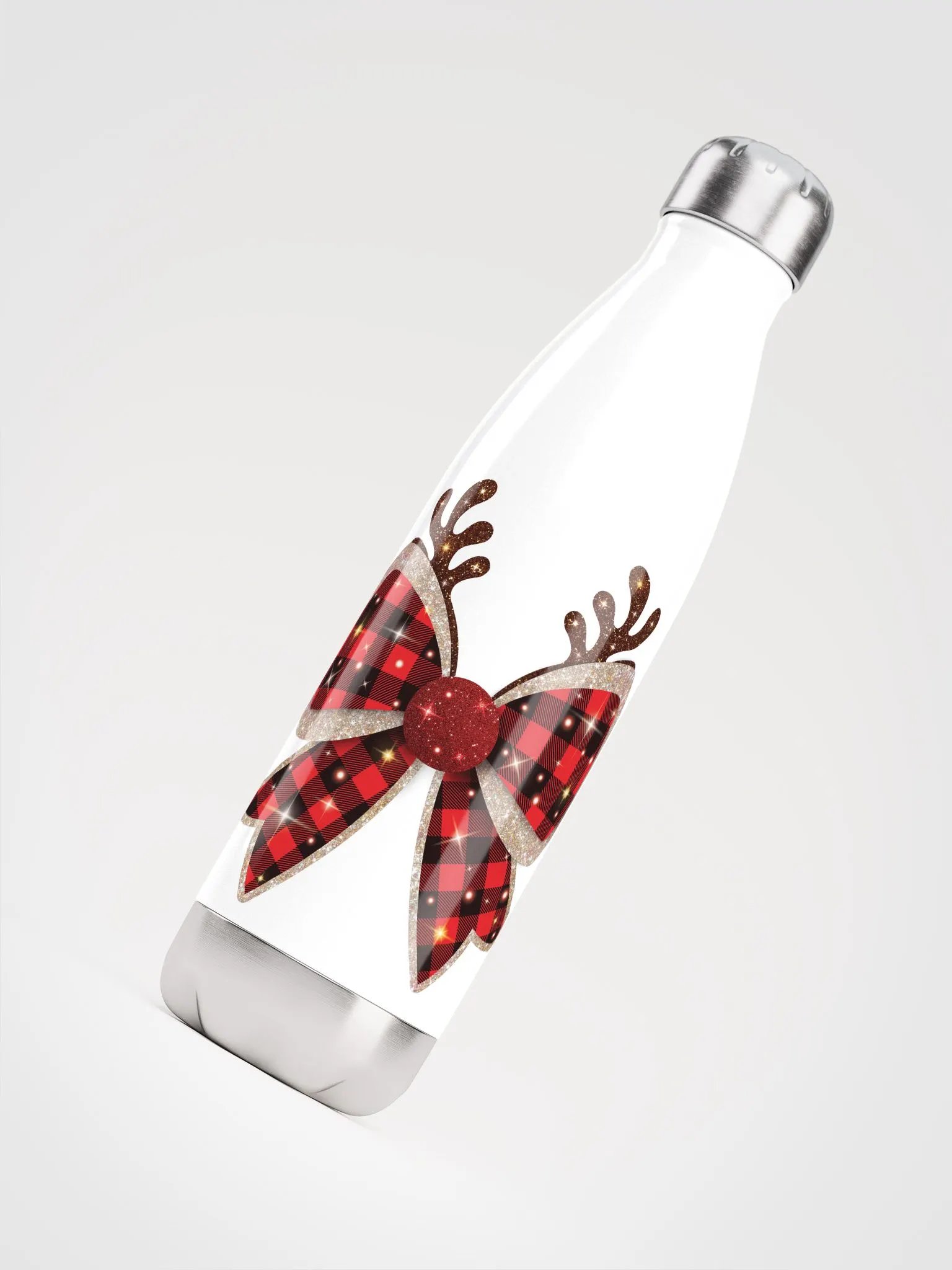 Festive Buffalo Plaid Stainless Steel Water Bottle product image (3)