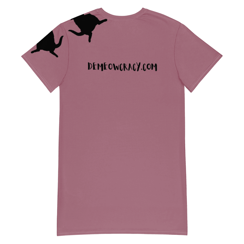 Kitties Dancing for Demeowcracy Cat Ladies T-Shirt Dress Mauve product image (4)