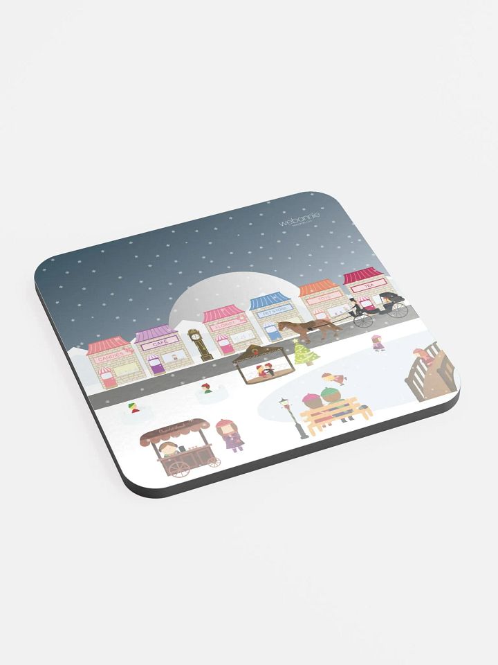 Glossed Cork Coaster - Christmas at the Park product image (2)