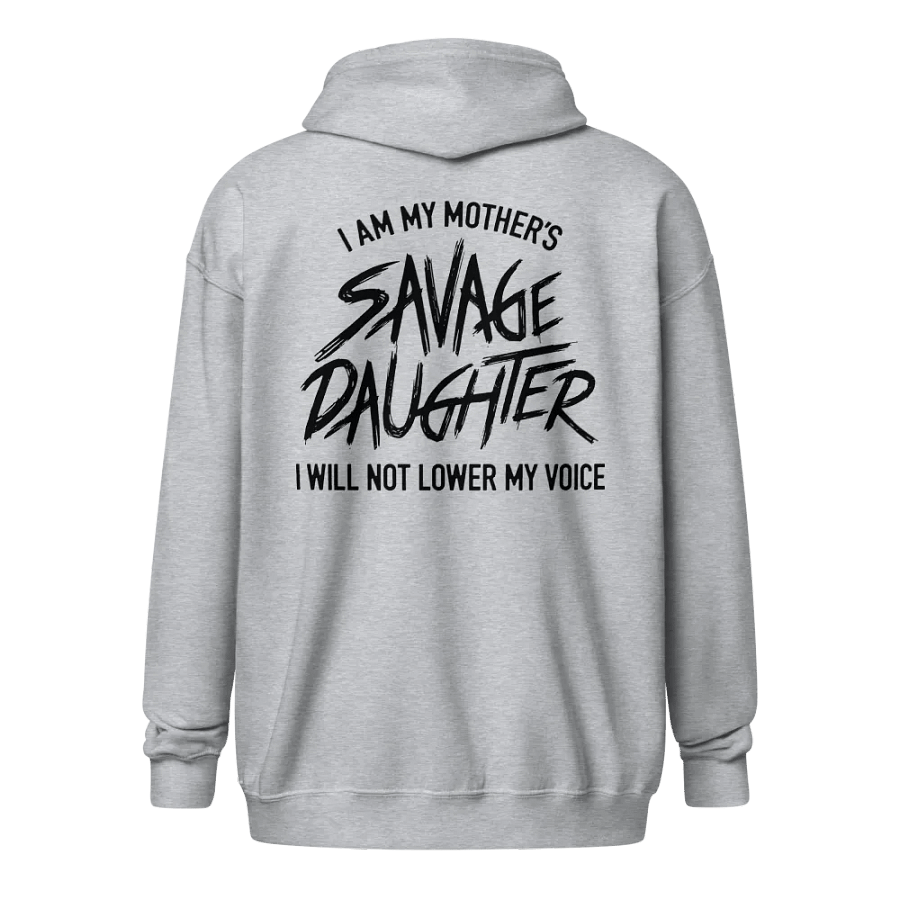 Savage Daughter Zip Hoodie (black print) product image (1)