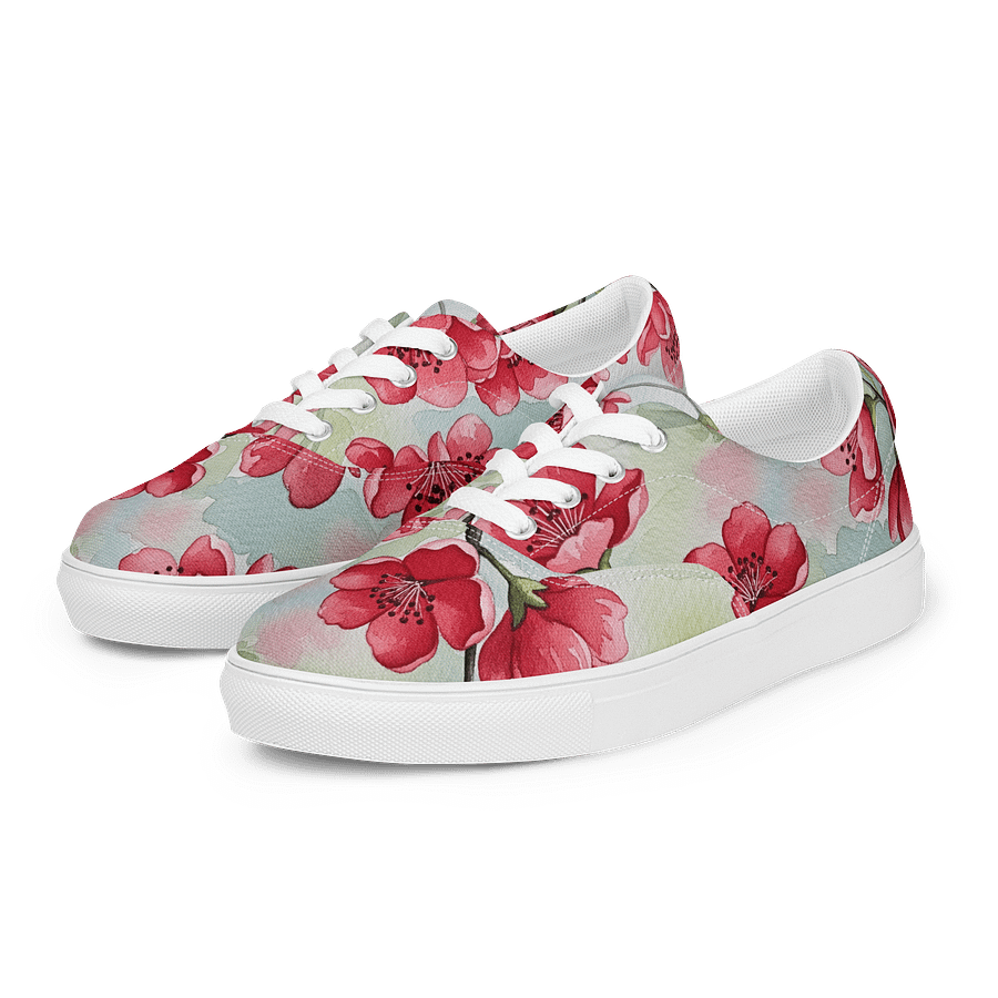 Cherry Blossom Serenity Lace-Up Canvas Shoes product image (3)