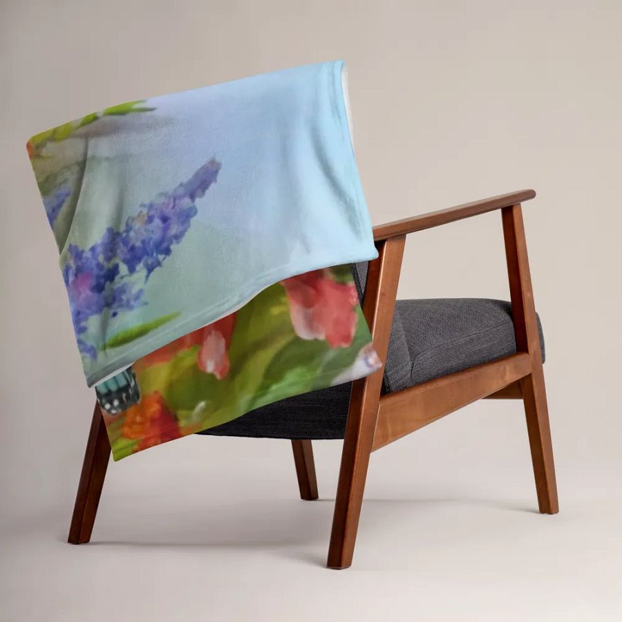 Discover the Beauty of Nature with Our Colorful Flowers & Butterflies Throw Blanket product image (5)