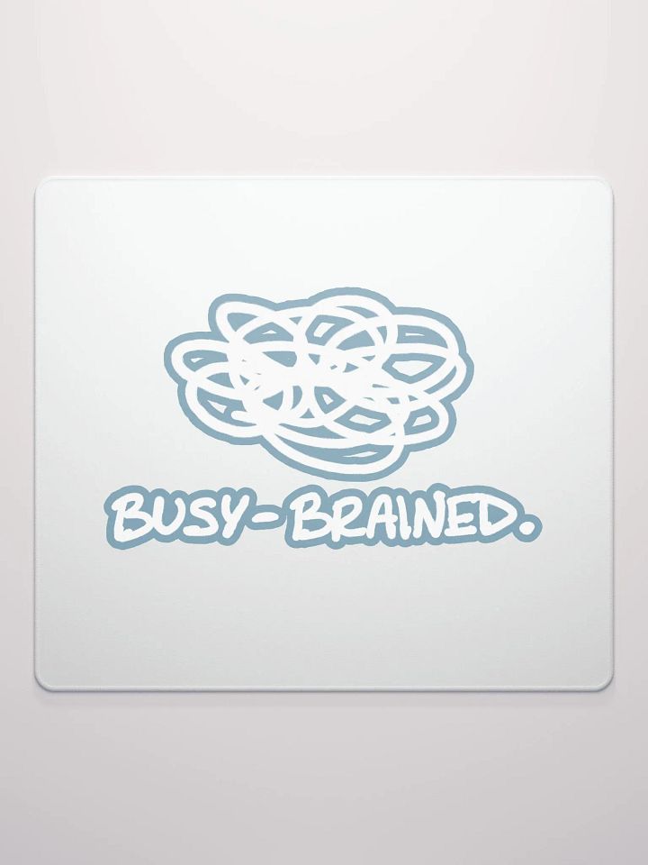 BUSY-BRAINED (lined design, #709AAF) mouse pad product image (2)