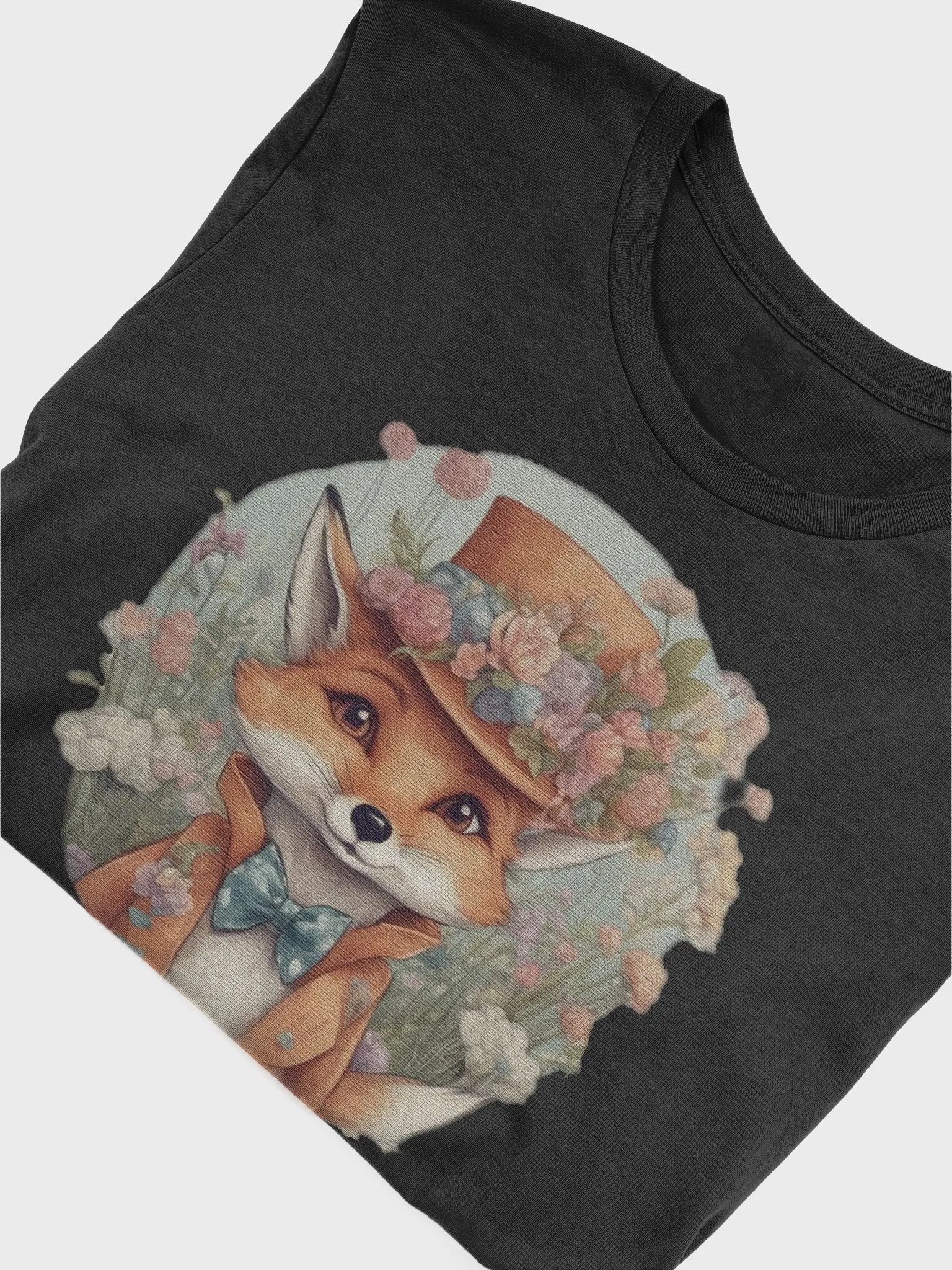 Cute little fox wearing a hat and a bow tie Supersoft T-Shirt product image (30)