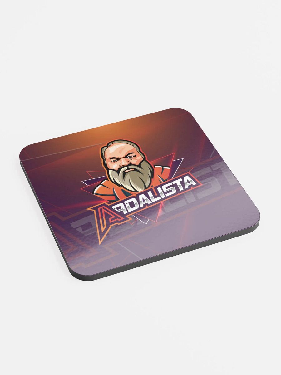 Bearded Man Geo Logo Glossed Cork Coaster product image (3)