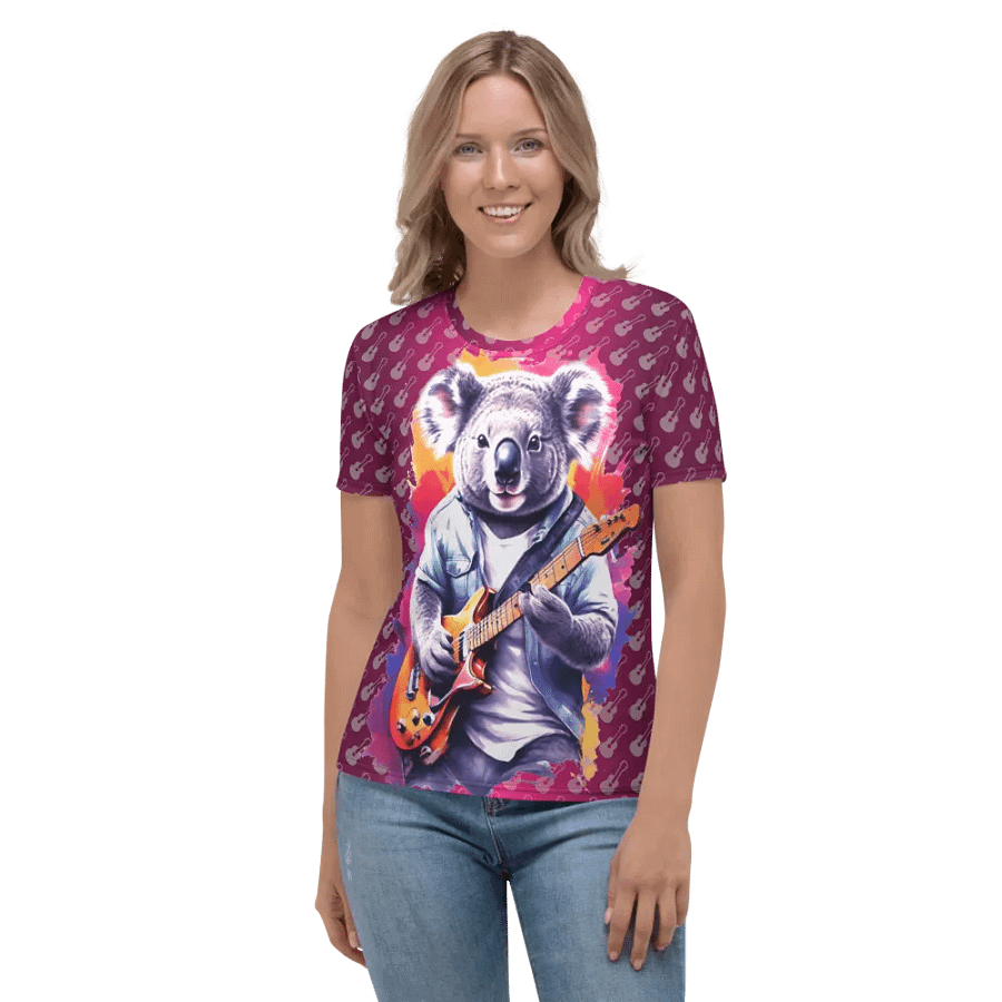 Cool Koala Playing Guitar All Over Print T-shirt product image (2)