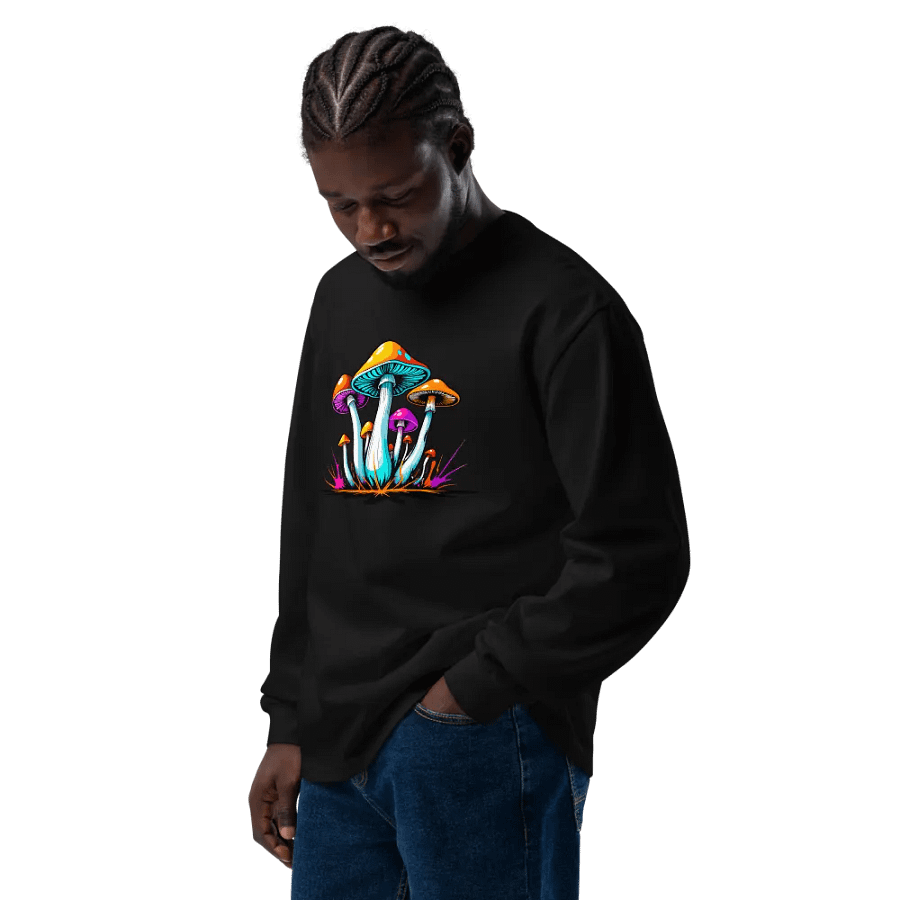 [Groovy Shrooms] Unisex Premium Heavyweight Long Sleeve Shirt product image (10)
