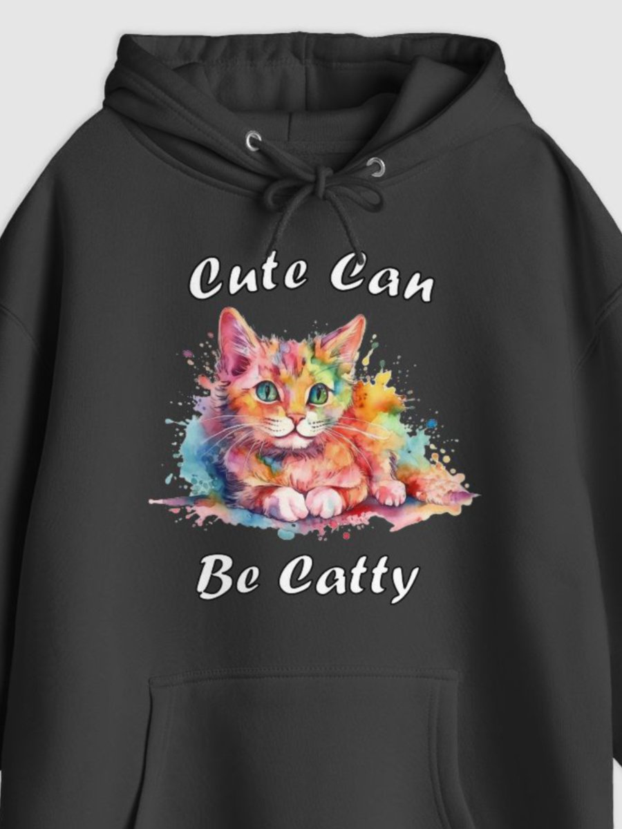 Cute Can Be Catty Pullover Hoodie (Front Only) product image (1)