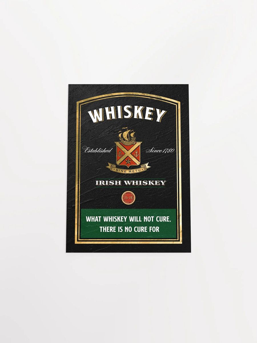 What whiskey will not cure, there is no cure for / Jameson — Whiskey gold blackboard with quote product image (9)