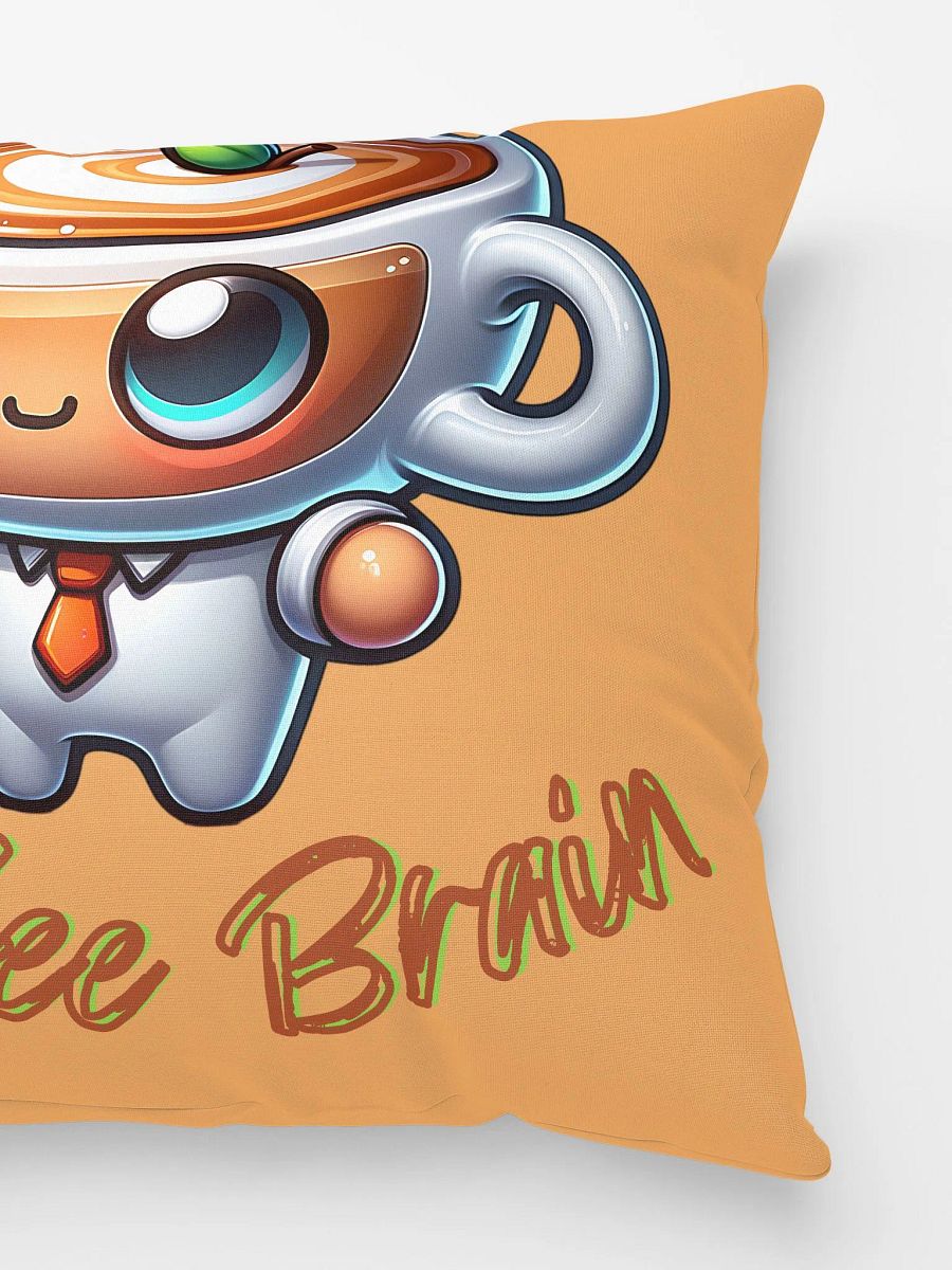 Cute Coffee Brain Cartoon Design Decorative Pillow - Adorable Coffee Lover's Art product image (3)