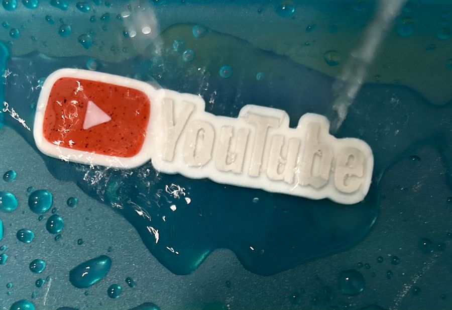 Mini YouTube Logo - Lightweight and Small - White and Red Marble product image (4)