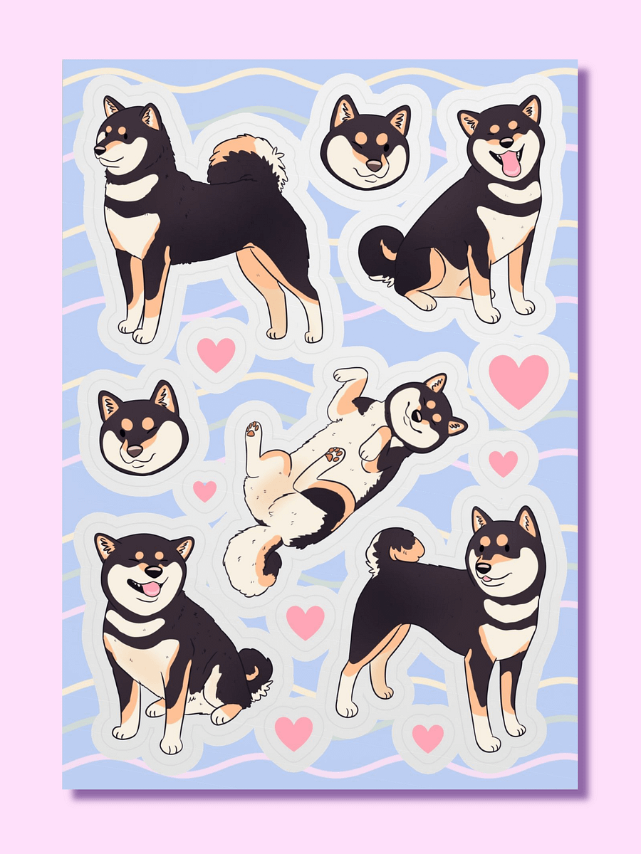 Shiba Inu Playful Poses Sticker Sheet product image (1)