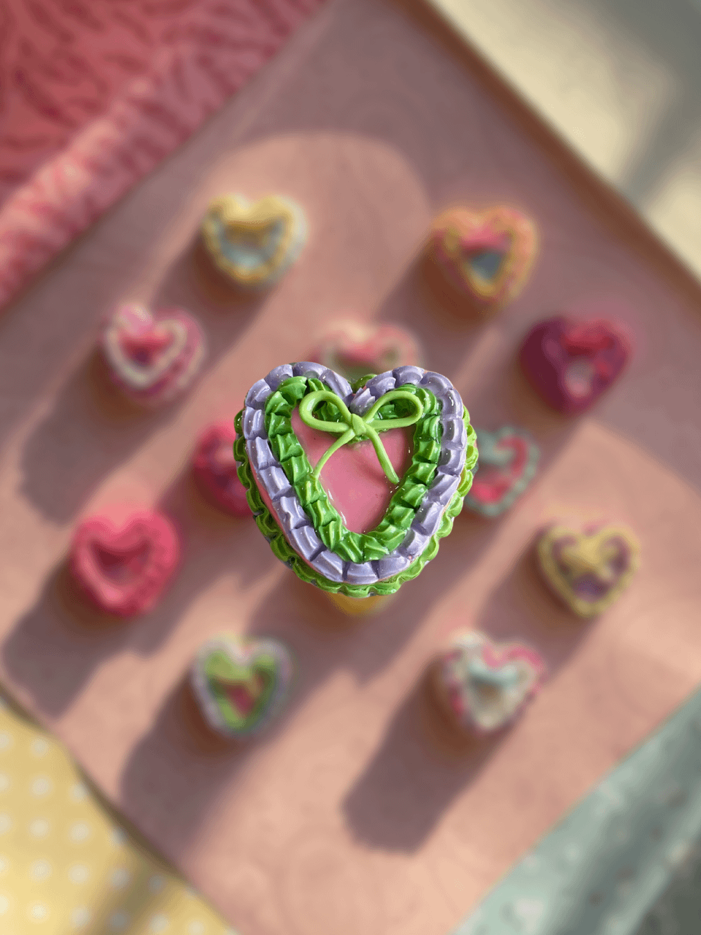 Gardenia Glaze - Coquette Heart Cake Keychain product image (1)
