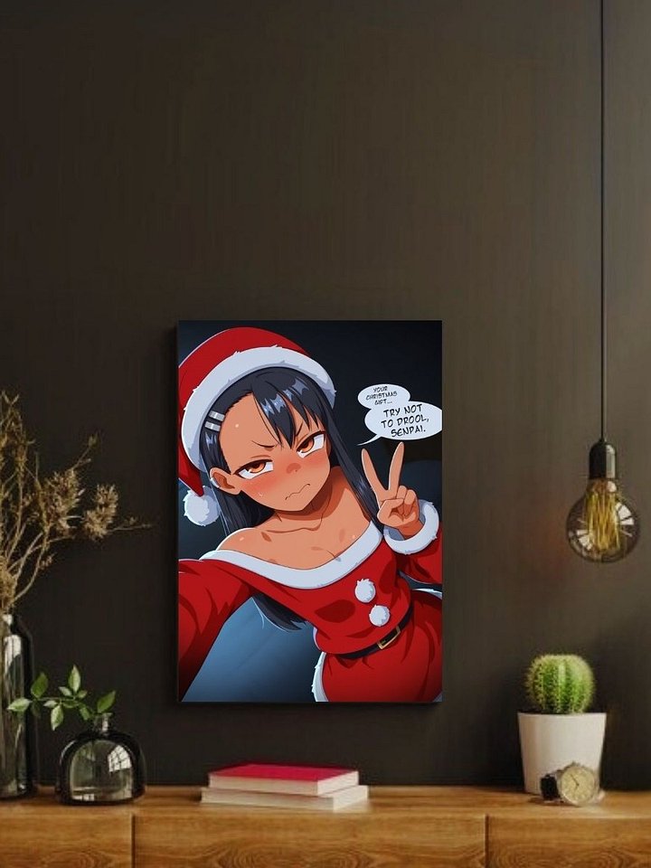 Don't Toy With Me Nagatoro Christmas Drool – Glossy 8x10 Metal Print product image (2)