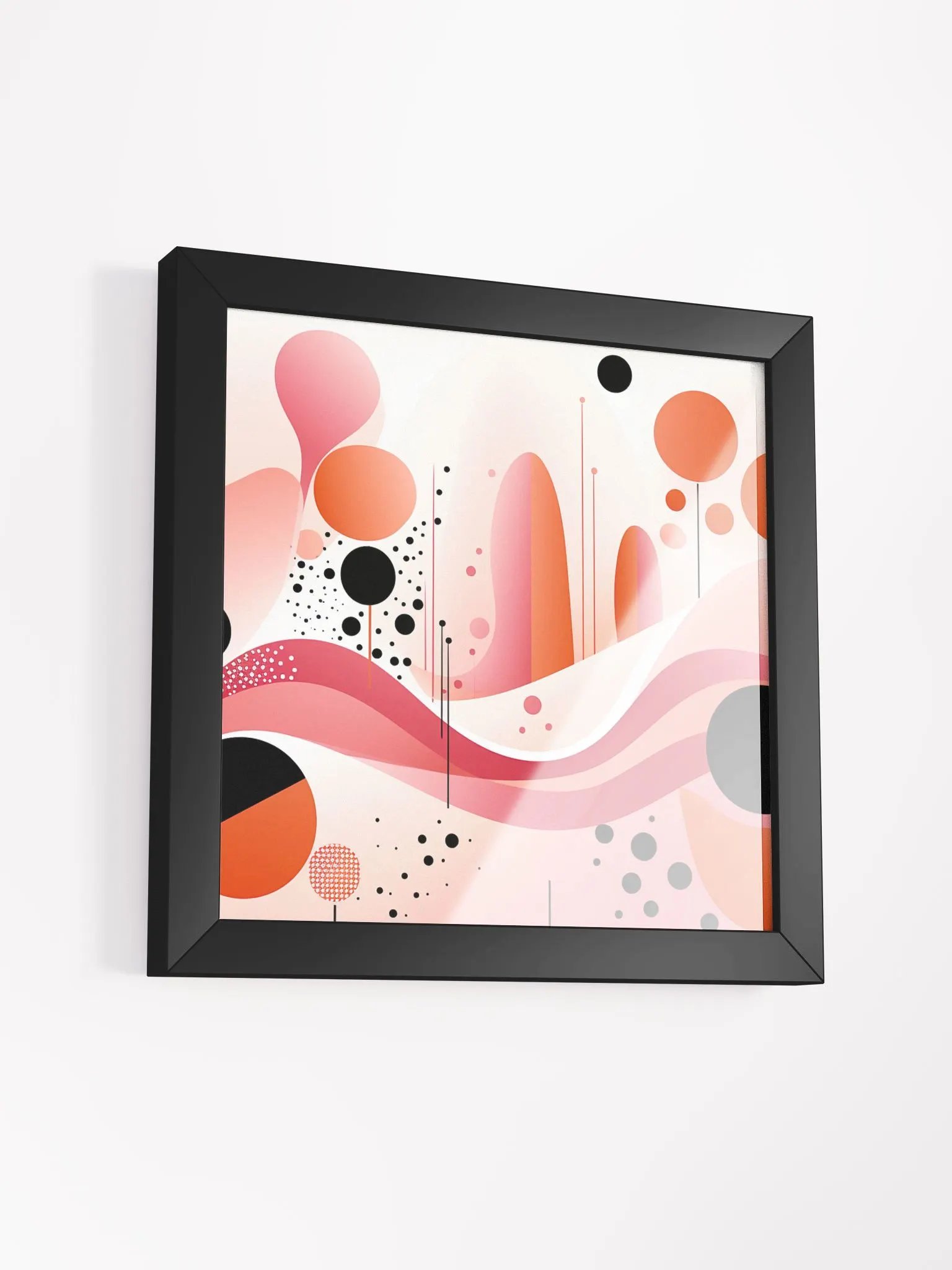 Colorful Pink,Orange and Black Abstract Wall Art product image (21)