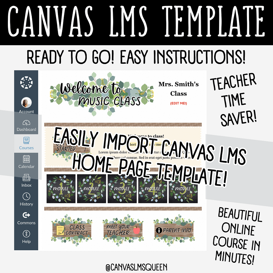 Canvas LMS Template - COURSE BUNDLE - Eucalyptus Farmhouse - 100% Customizable product image (4)