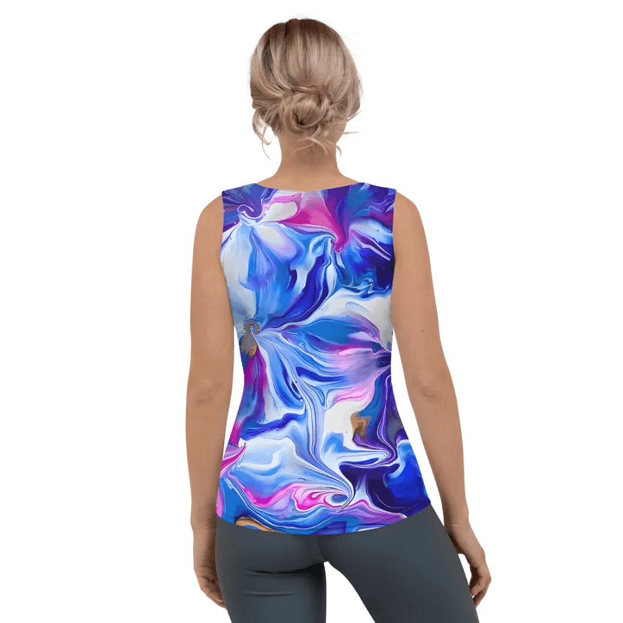Ocean Blossoms Fluid Art Tank Top product image (4)