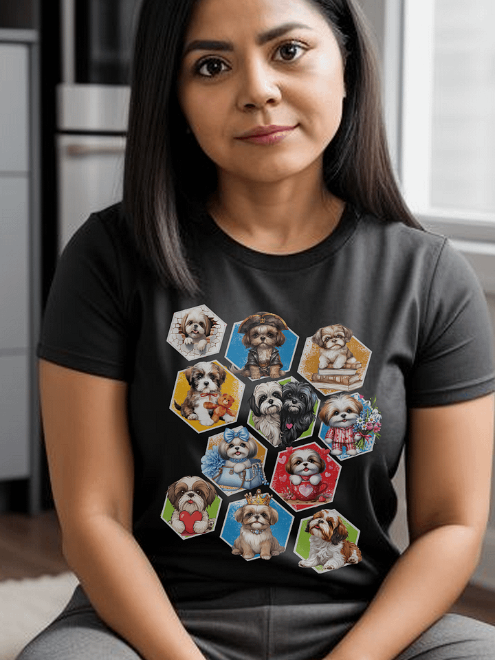 Funny Cute Shih Tzu in Cubes for Anyone Who Loves Their Dog T-Shirt product image (1)