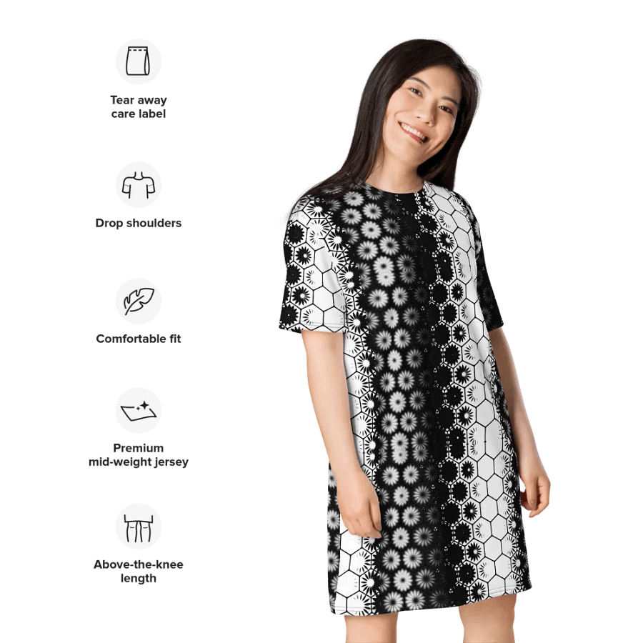 Black and White, T-Shirt Dress, Summer Dress product image (4)