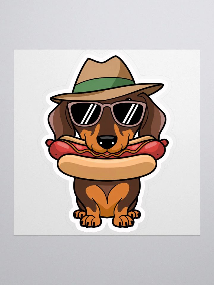 Hot Dog Dachshund Sticker – Cool Pup with a Hot Dog! product image (2)
