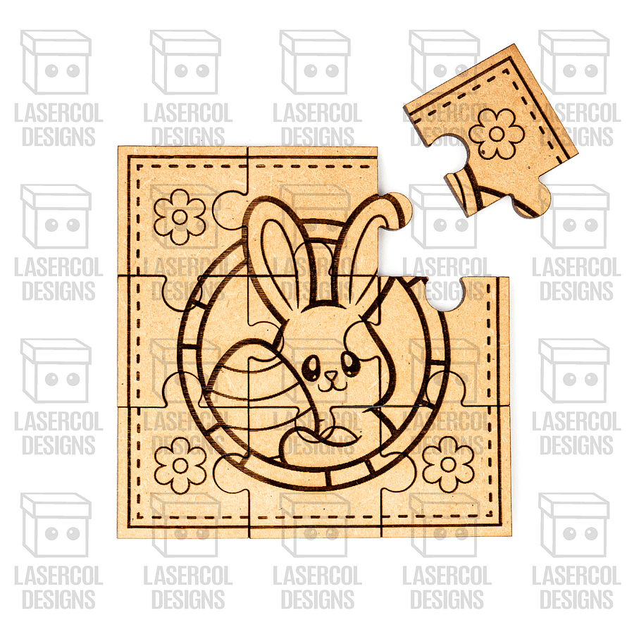 Easter Bunny Puzzle With Box Set 4 (2 Sizes) - Laser Cut Files product image (7)