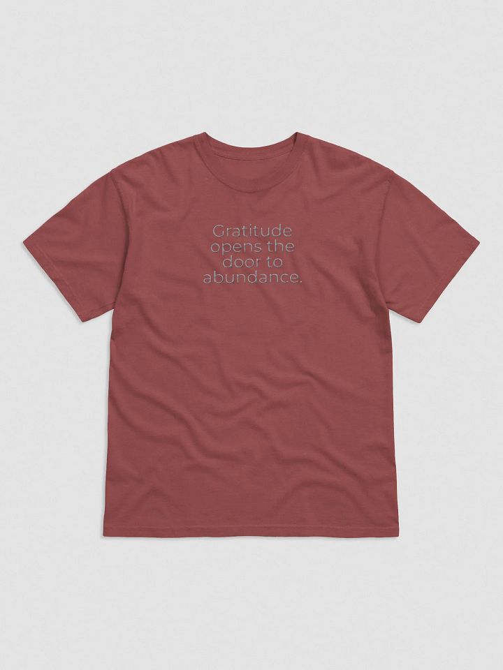 Comfort Colors® Embroidered T-Shirt - Gratitude Opens the Door to Abundance product image (1)