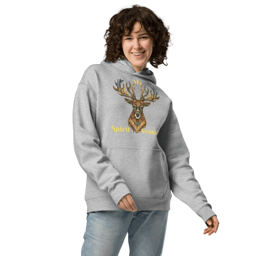 Spirit Animal Deer Head In Folk Art Style Oversized Hoodie product image (3)