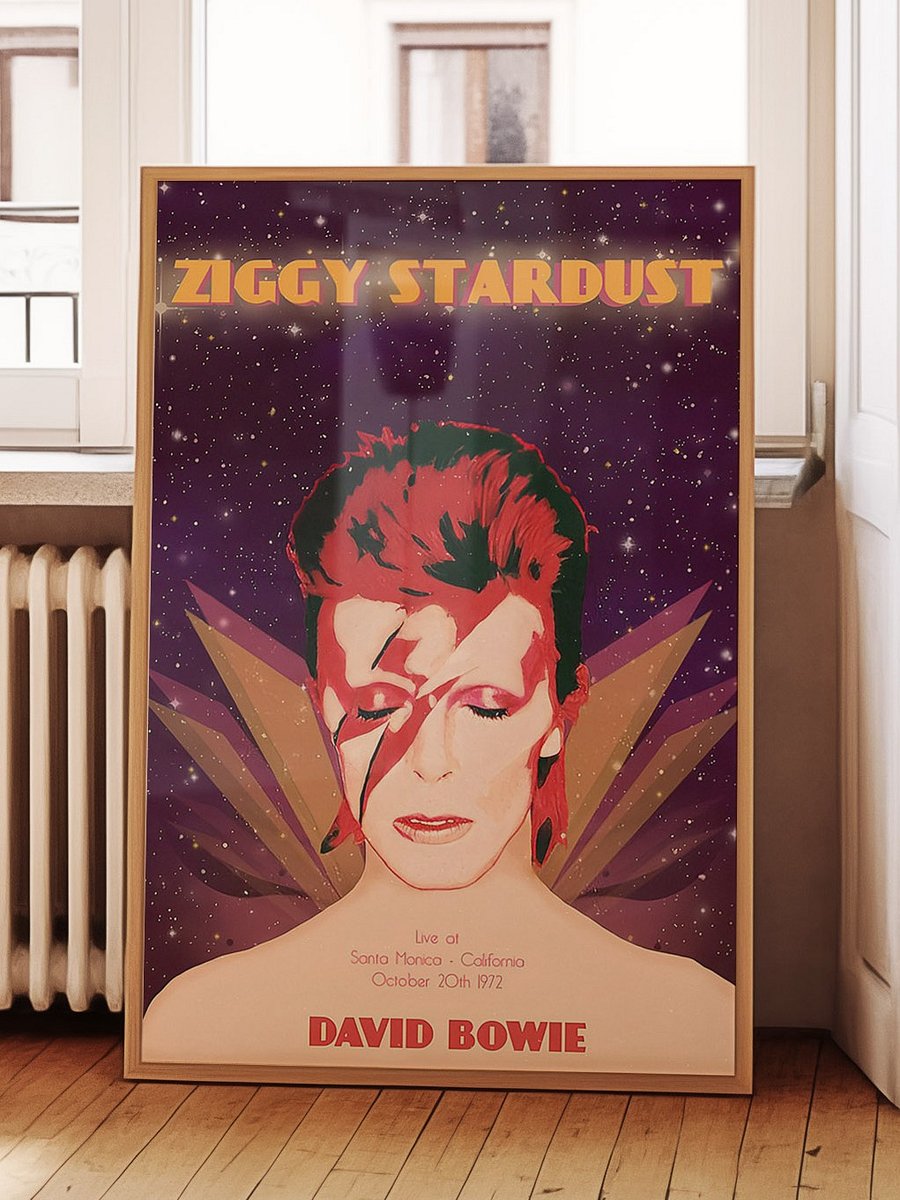 Ziggy Stardust Tribute Poster – 1972 Live Concert Art Print (Vintage Music, Space-Age Aesthetic) product image (1)