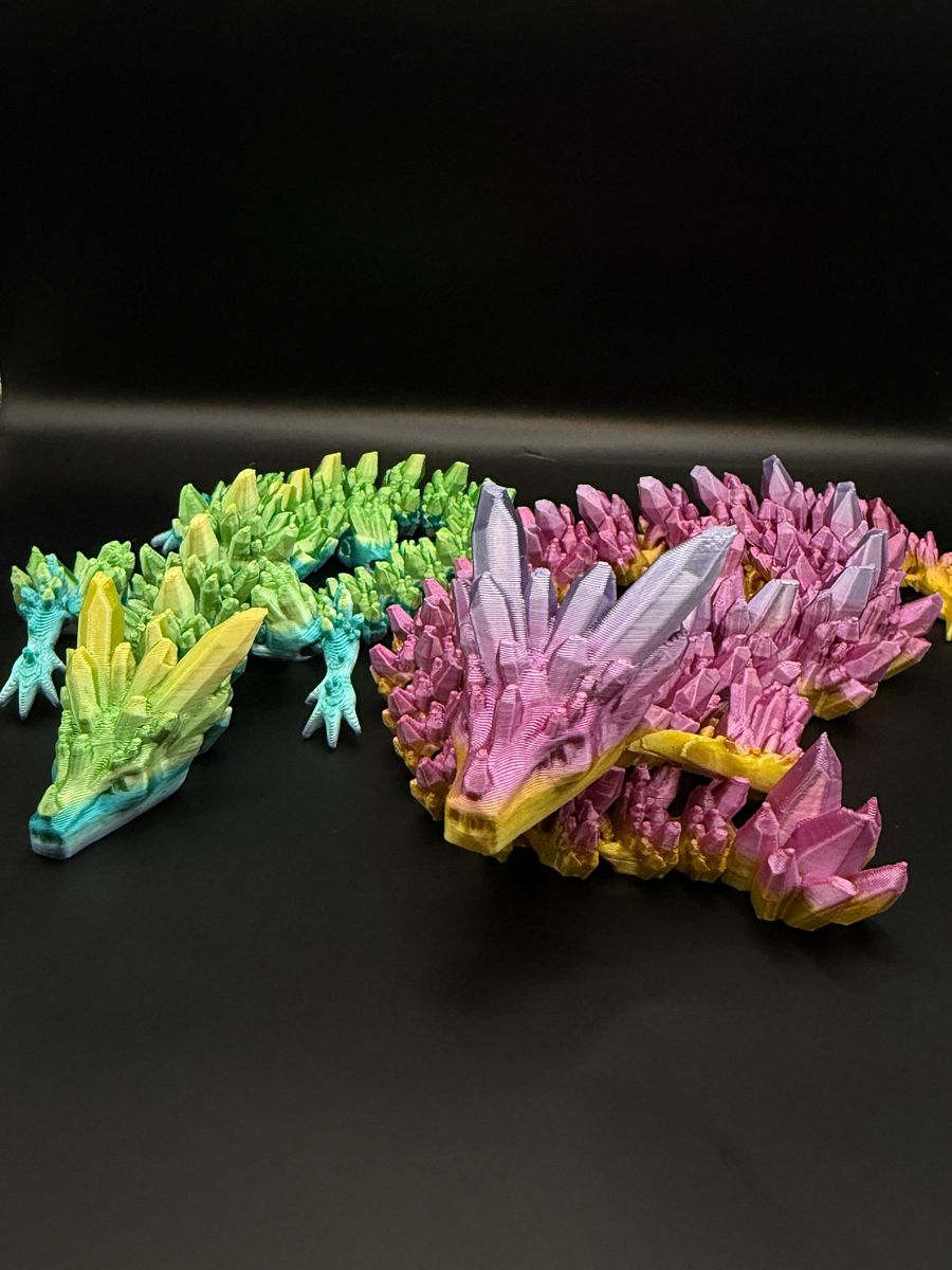 3D Printed Silk Candy Rainbow Crystal Dragon product image (9)