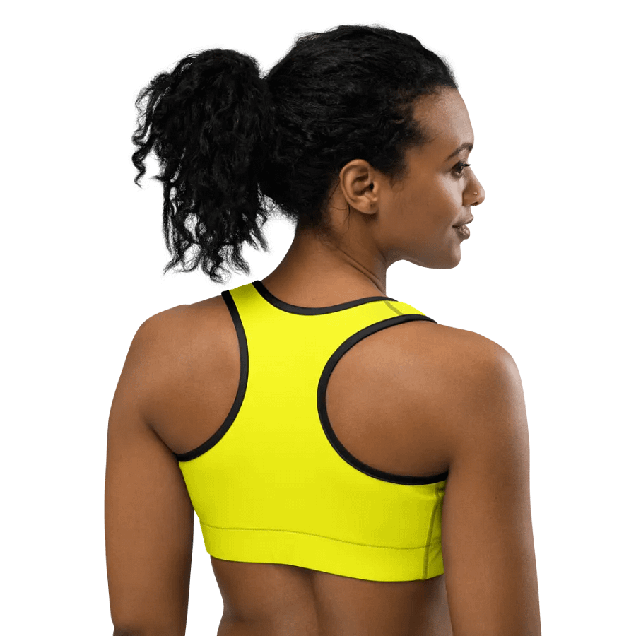 Plain Color Yellow Sports Bra product image (2)