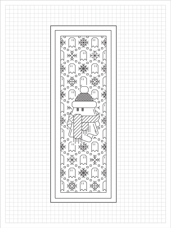 Holiday Spirit Bookmark • Blackwork Cross Stitch Pattern • PDF Digital Download product image (1)