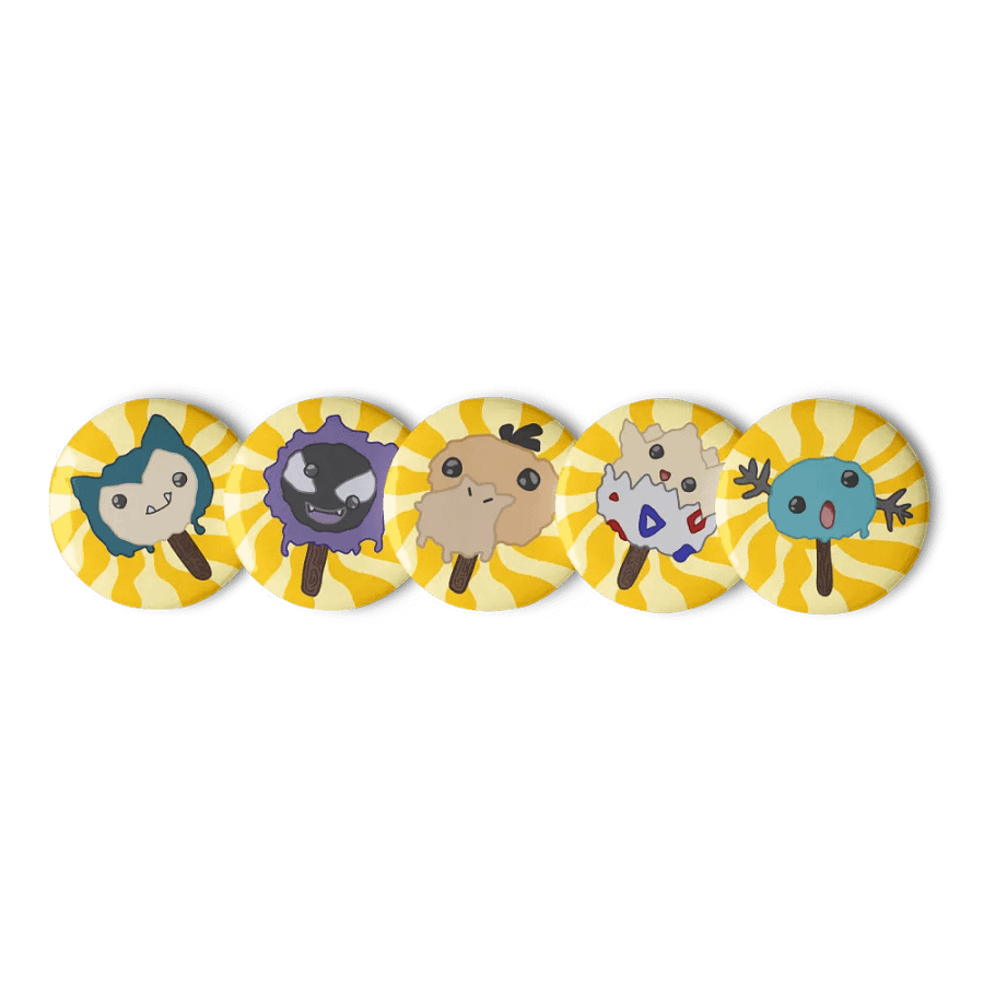 Melty Poké-Ice Cream Bar Pin Buttons Set product image (11)