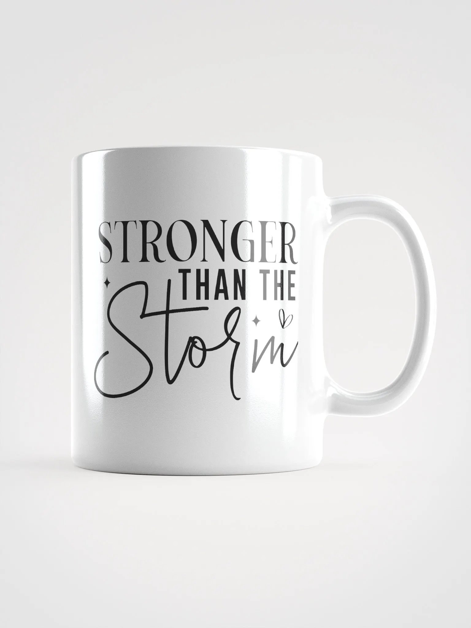 Stronger Than the Storm White Glossy Mug product image (1)