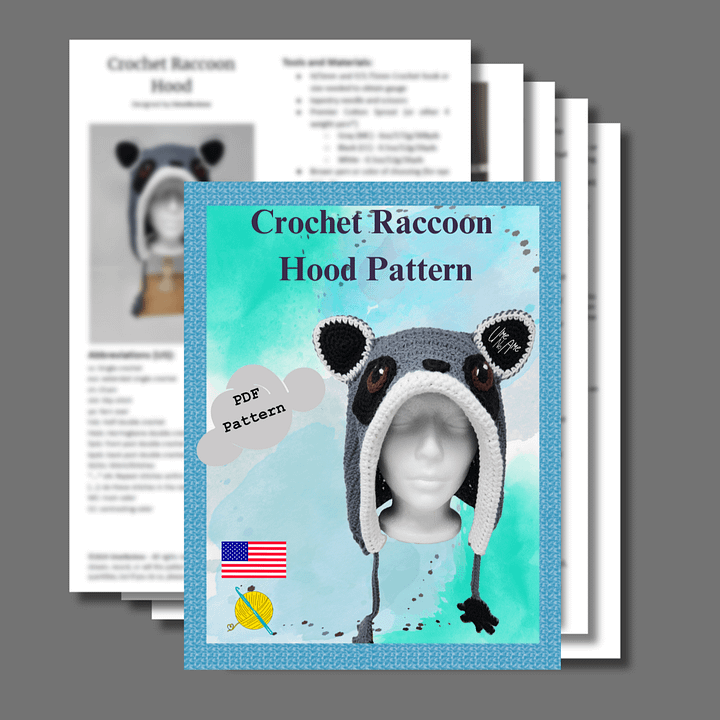 Crochet Raccoon Hood Pattern product image (2)