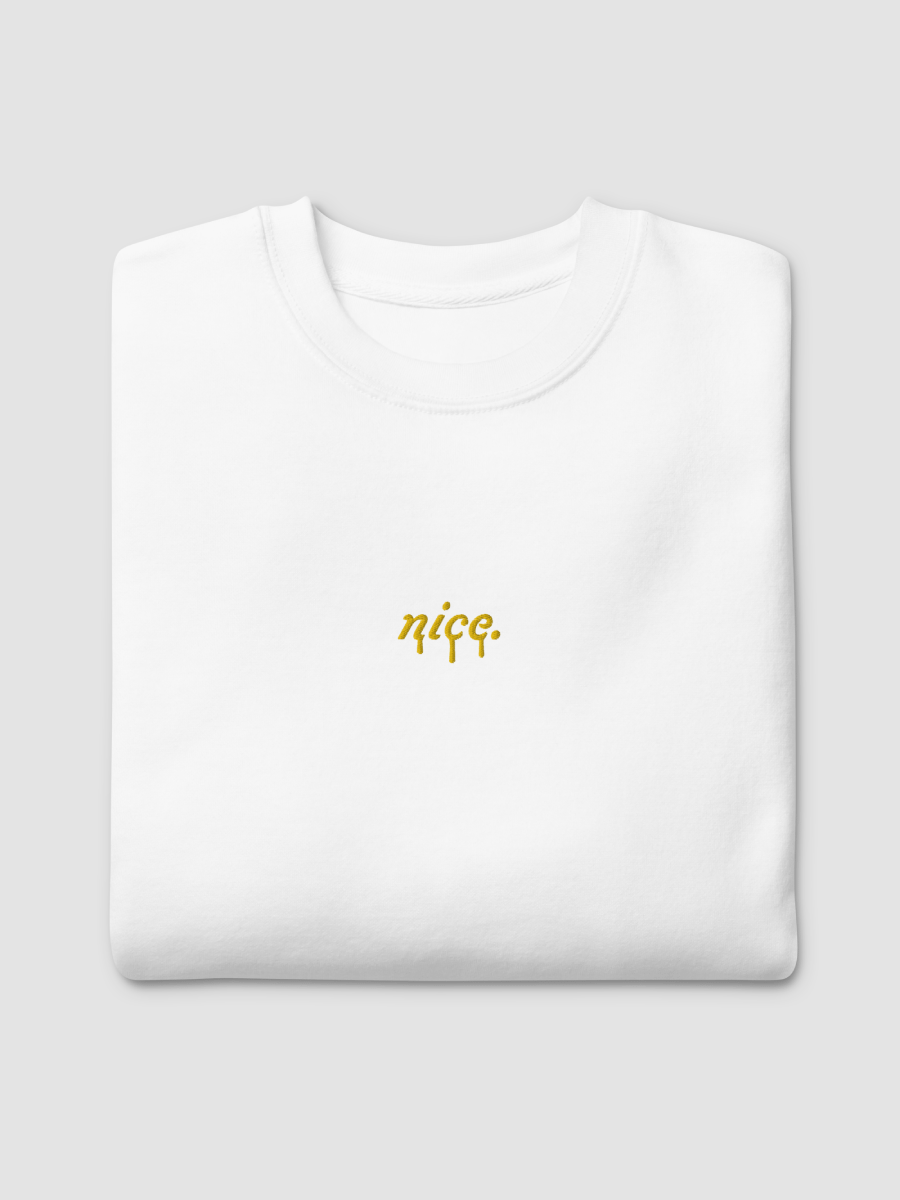 Premium 'Nice.' Drip Sweatshirt (White) product image (8)