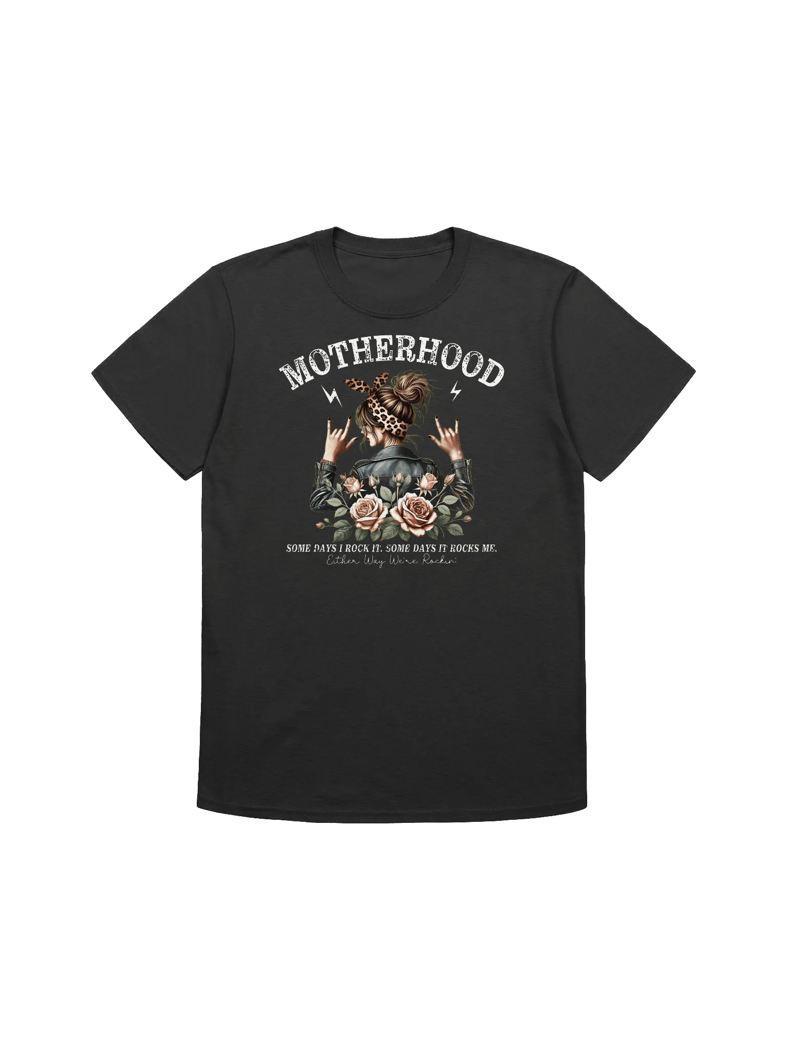 Rockin' Motherhood - Edgy Mom Empowerment Graphic T-Shirt product image (1)