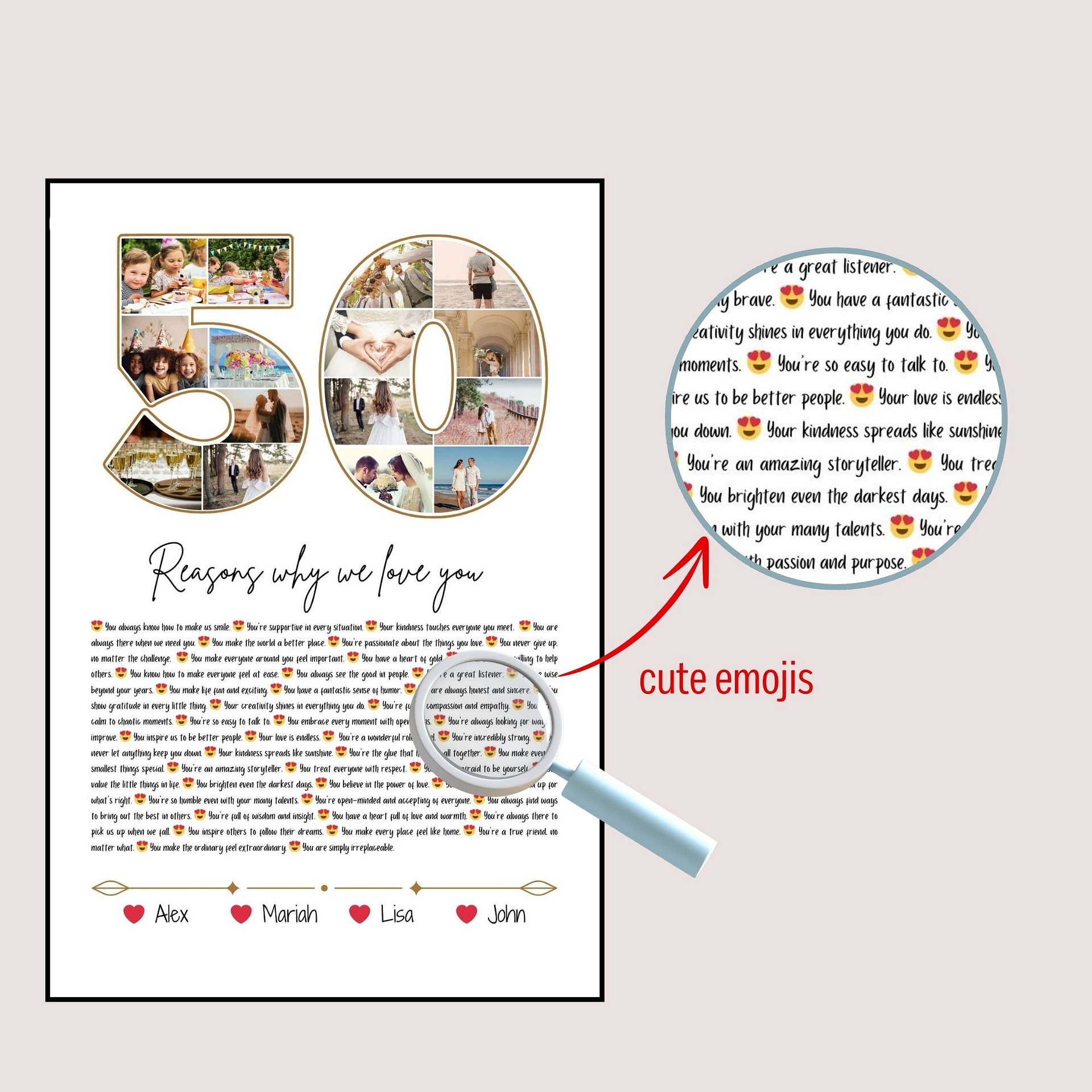50 Reasons Why We Love You Canva Template product image (6)