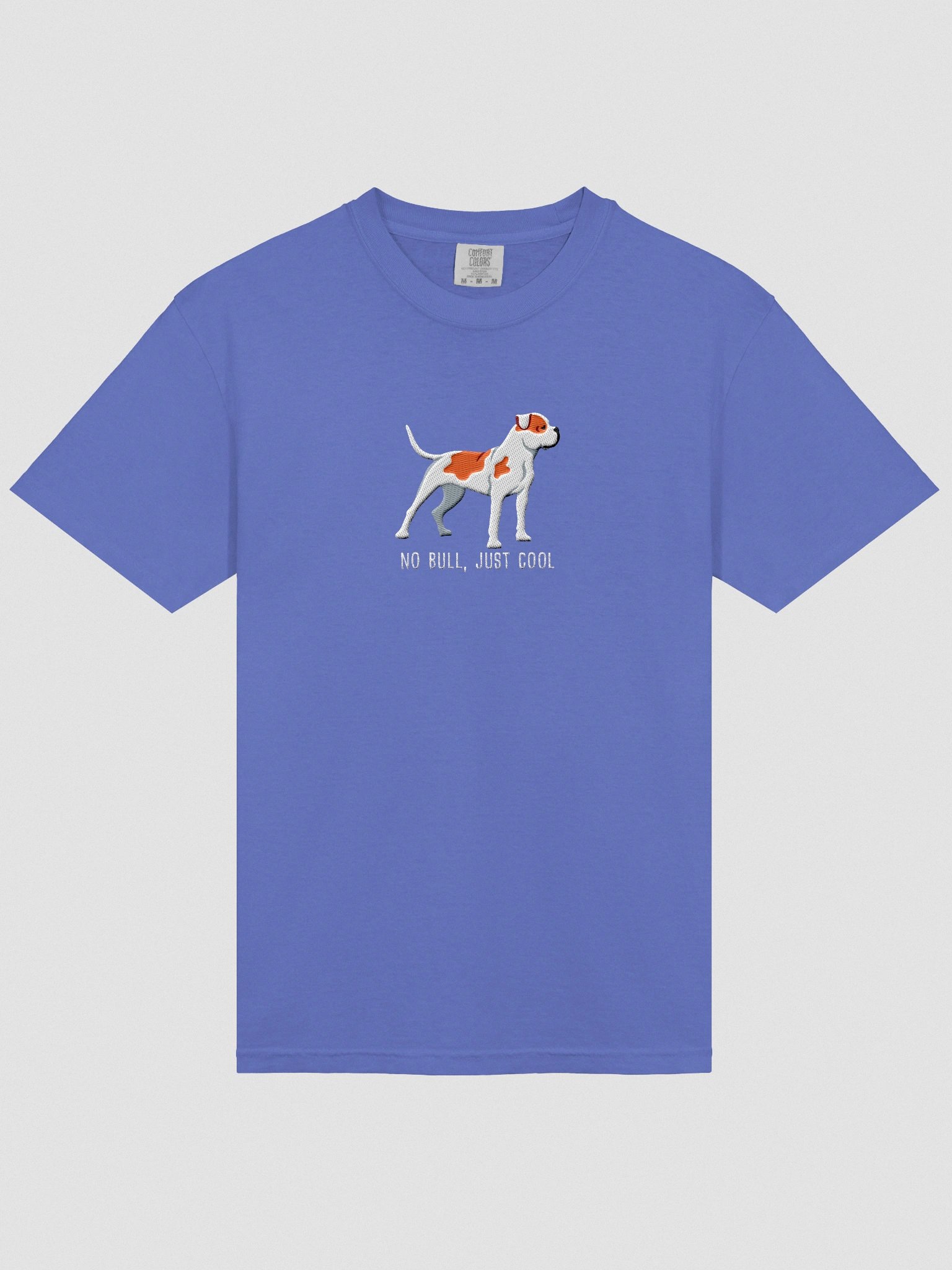 No Bull, Just Cool T-Shirt(Embroidered) of an American Bulldog(Red) product image (6)