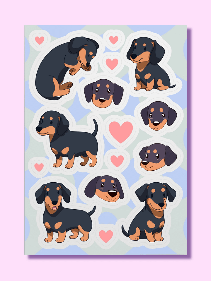 Dachshund Delight Kiss Cut Sticker Sheet product image (1)